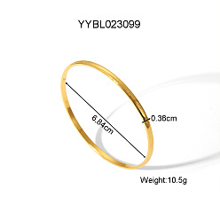 Настоящее золото 18K Винтажный 304 браслет из нержавеющей стали для женщин, реальный 18 k позолоченный, внутренний диаметр: 2-3/4 дюйм (6.84 см)