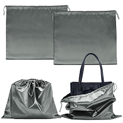 Серый 4 шт. пылезащитные мешочки для хранения из искусственного шелка, портативные дорожные сумки с завязками, прямоугольные, серые, 39.7x50x0.45 см