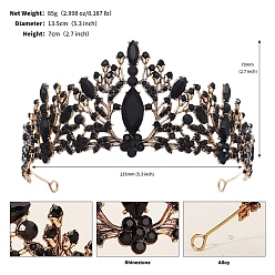 Реактивный Самолет Обручи для волос из сплава со стразами для женщин и девочек, черный свадебный венец, струя, 135~140 мм