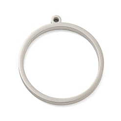 Нержавеющая Сталь Цвет Не тускнеющие 304 подвески из нержавеющей стали с лазерной резкой, кольцо очарование, цвет нержавеющей стали, 32.5x30x3 мм, отверстие : 2 мм