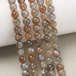 Multi-Moonstone Нити из натуральных бусин из нескольких лунных камней, гладкий круглый, класс А, 6~6.5 мм, отверстие : 0.7~0.8 мм, около 64 шт / нитка, 15.55'' (39.5 см)