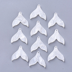 Ivoire Pendentifs en acétate de cellulose (résine), blanc crème, 19x19x3mm, Trou: 1.2mm