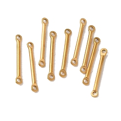 Настоящее золото 18K Ионное покрытие (ip) 304 звенья из нержавеющей стали, подвески для барных разъемов, реальный 18 k позолоченный, 20x2.5x1.5 мм, отверстие : 1.4 мм
