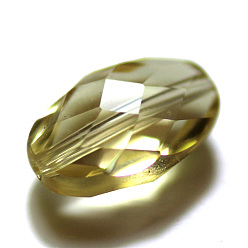 Светло-хаки Имитация Австрийские кристаллические шарики, класс AAA, граненые, овальные, светлый хаки, 9.5x6x4.5 мм, отверстие : 0.7~0.9 мм