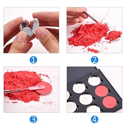 Black Empty Magnetic Eyeshadow Makeup Boxes, with 12PCS Round Metal Pans, for Eyeshadow Powder, Rectangle, Black, 15.1x10x1.05cm, Pans: 2.6x0.3cm, Inner Diameter: 2.5cm