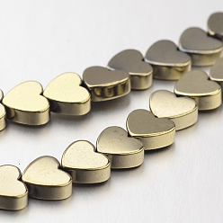 (252) Цвет внутри: морской / фиолетовый на подкладке Гальванизировать немагнитных синтетический гематит нитей бисера, сердце, античная бронза покрытие, 5x6x2 мм, отверстие : 1 мм, около 81 шт / нитка, 15.7 дюйм