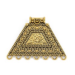 Or Antique Alliage lustre liens de composants, trapèze, Or antique, 53x69x2~9mm, Trou: 4~4.5mm