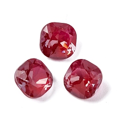 Сиамский Стеклянные стразы кабошоны, назад назад, граненые, квадратный, Сиам, 8x8x4.5 мм