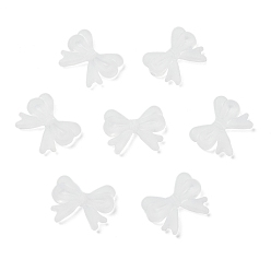 Прозрачный Матовые прозрачные акриловые бусины, бантом, прозрачные, 14x18.5x4 мм, отверстие : 1.6 мм