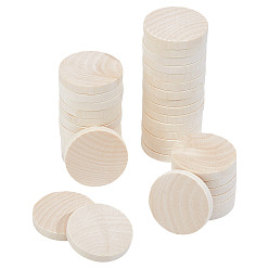 Античный Белый Незаконченные деревянные плоские круглые вырезы, товары для рукоделия из дерева, старинный белый, 50x8 мм