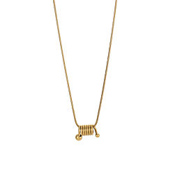 Настоящее золото 14K 304 ожерелья с подвеской в виде спиральной пружины из нержавеющей стали, ионное покрытие (ip), реальный 14 k позолоченный, 16.93 дюйм (43 см)