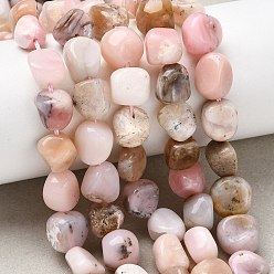 Розовый Опал Натуральный розовый опал бусы пряди, самородки, упавший камень, 8~11x6.5~10x3~5 мм, отверстие : 1 мм, около 22~23 шт / нитка, 7.87'' (20 см)