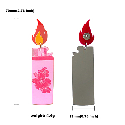 Pink Серьги-гвоздики с зажигалкой в виде дракона из сплава, готические украшения для женщин, розовые, 70x19 мм
