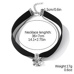 Цветок Готическое колье-колье с подвеской из сплава на Хэллоуин, цветок, 14.17 дюйм (36 см)