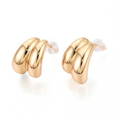 Teardrop Латунь серьги, реальный 18 k позолоченный, без никеля , слеза, 14.5x11.5 мм