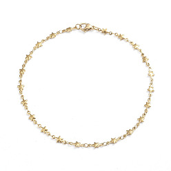 Золотой Звёздчатые 304 браслеты-цепочки из нержавеющей стали, с карабин-лобстерами , золотые, 10-1/4 дюйм (26 см)