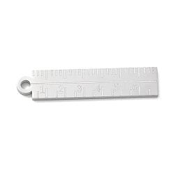 Stainless Steel Color 304 Stainless Steel Pendants, Ruler Charms, Polishing, Stainless Steel Color, 29x6x1.5mm, Hole: 1.9mm