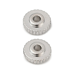 Платинированный Spacer бисер латунные, плоско-круглые, Реальная платина, 6x2.3 мм, отверстие : 1.5 мм