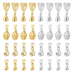 Платиновый & Золотой 48шт 8 стиль латунные щипцы для колки льда, платиной и золотом, 10~18.5, отверстие : 3.5~5x3~4.5 мм, штифты : 0.8~1 мм, 6 шт / стиль