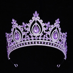 Мандарин Сплав горный хрусталь ленты для волос, корона для женщин девочек, мандарин, 160 мм