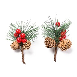 Green Plastic Artificial Winter Christmas Simulation Pine Picks Decor, for Christmas Garland Holiday Wreath Ornaments, Green, 115mm