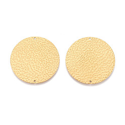 Настоящее золото 14K 304 подвески-соединители из текстурированной нержавеющей стали, ссылки на диски, ионное покрытие (ip), реальный 14 k позолоченный, 35.5x1 мм, отверстие : 1.2 мм