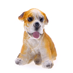 Сэнди Коричневый Мини-модель собаки из смолы, аксессуары для кукольного домика с микро-ландшафтом, притворяясь опорными украшениями, песчаный коричневый, 38x30 мм