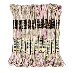 Темный Морско-зеленый 10 мотки 6-слойная полиэфирная нить для вышивания, нитки для вышивки крестом, сегмент окрашенный, темно-зеленый, 0.5 мм, около 8.75 ярдов (8 м) / моток