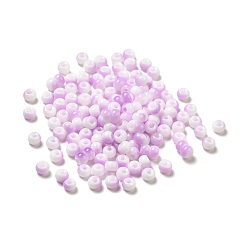 Plum 6/0 Opaque Glass Seed Beads, Round Hole, Rondelle, Plum, 4~4.5x3~4mm, Hole: 0.8~1.5mm