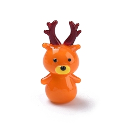 Темно-Оранжевый Украшения для выставки оленей ручной работы в технике лэмпворк, для домашнего украшения рабочего стола, темно-оранжевый, 14x14x28.5 мм