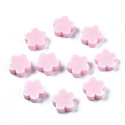 Perle rosa Manuell Polymer Ton Perlen, Blume, Perle rosa, 9.5~10x10x3.5~4.5 mm, Bohrung: 1.6 mm