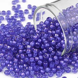 (934) Inside Color Crystal/Wisteria Lined Тохо 8/0 круглые бусины, японский бисер, (934) внутри цветной кристалл / глициния на подкладке, 8/0, 3 мм, отверстие : 1 мм, Около 222 шт / 10 г