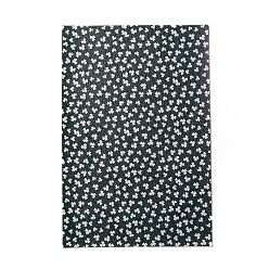 Schwarz PU Leder Stoff, Bekleidungszubehör, für DIY, Kleeblatt-Muster, Schwarz, 30x20x0.1 cm