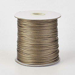 Tan Eco-Friendly Korean Waxed Polyester Cord, Tan, 2mm, about 90yards/roll(80m/roll)