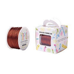 Седло Коричневый Нейлоновая нить, для китайского решений узлов, круглые, седло коричневый, 1 мм, о 100yards / рулон (91.44 м / рулон), 300 фут / рулон