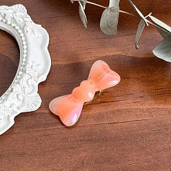 Коралловый Заколки из кожи аллигатора из ацетата целлюлозы, С золотыми результатами железа, бантом, коралл, 44 мм