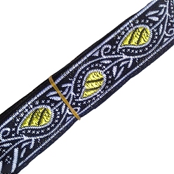 Желтый 7M жаккардовая лента в этническом стиле из полиэстера, желтые, 3/4 дюйм (20 мм), около 7.66 ярдов (7 м) / рулон