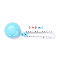 Light Sky Blue Plastic Mini Circle Shape Cutter Handicraft Cutting Tools, Light Sky Blue, 223x69.5x38.5mm