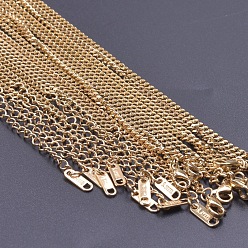 Настоящее золото 18K 304 нержавеющая сталь 3 мм панцирные цепочки, реальный 18 k позолоченный