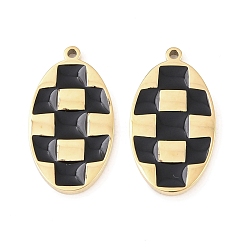 Oval 304 нержавеющей стальной эмали подвески, золотые, овальные амулеты, 20.5x11.5x2 мм, отверстие : 1.2 мм