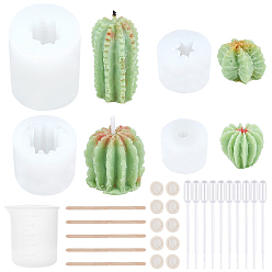 Mixed Color DIY Succulent Molds Kits, Including Silicone Molds, Measuring Cup Plastic Tools, Plastic Transfer Pipettes, Birch Wooden Craft Ice Cream Sticks and Latex Finger Cots, Mixed Color, 180x180x20mm, Inner Diameter: 49x44.5mm, 1pc