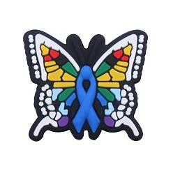 Разноцветный Силиконовые фокусные шарики, бабочка, красочный, 25x28 мм