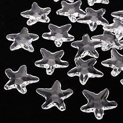 Transparent Transparente Acryl Perlen, Stern, Transparent, 28.5x29.5x7.5 mm, Bohrung: 1.8 mm, ca. 189 Stk. / 500 g