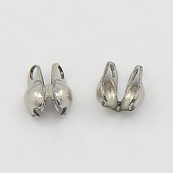 Нержавеющая Сталь Цвет Устойчивы к потускнению 304 наконечники из нержавеющей стали, цвет нержавеющей стали, 5x3.5 мм, отверстие : 0.5 мм, внутренний диаметр: 2.5 мм