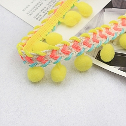 Желтый Лента с бахромой и кисточкой из полиэстера в этническом стиле, для одежды, украшение занавеса, желтые, 1-3/8 дюйм (35 мм)