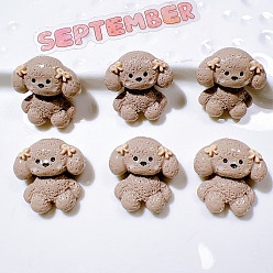 Светло-коричневый Непрозрачные кабошоны из смолы, собака, загар, 24x23 мм