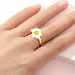 Egg Эмалированные поворотные манжеты с открытыми кольцами, Кольцо-спиннер для успокоения беспокойства, медитации, золотые, яйцо, размер США 4 1/4 (15 мм)