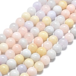 (52) Непрозрачная лаванда Натуральный Malaysia нефритовые бусы пряди, окрашенная и подогревом, круглые, разноцветные, 6~6.5 мм, отверстие : 1 мм, около 60~62 шт / нитка, 14.96 дюйм (38 см)