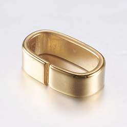 Золотой 304 из нержавеющей стали слайд прелести, овальные, золотые, 16x9.5x4.5 мм, отверстие : 6x12.5 мм