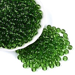 Зеленый Fgb прозрачный стеклянный бисер, круглые, круглое отверстие, зелёные, 6~6.5 мм, отверстие : 1.2~1.5 мм, Около 1600 шт / фунт